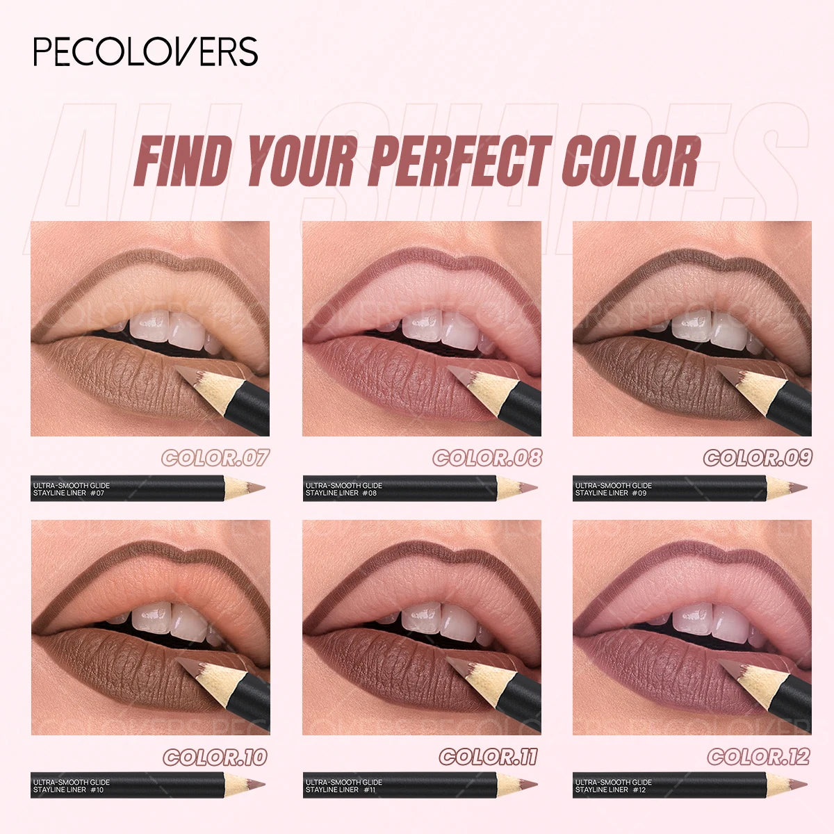 Lipliner Lipstick, Plump and Charming Lips, Not Dry, Nude Brown, Multi-color Choice, with A Variety of Makeup, Lip Cosmetics