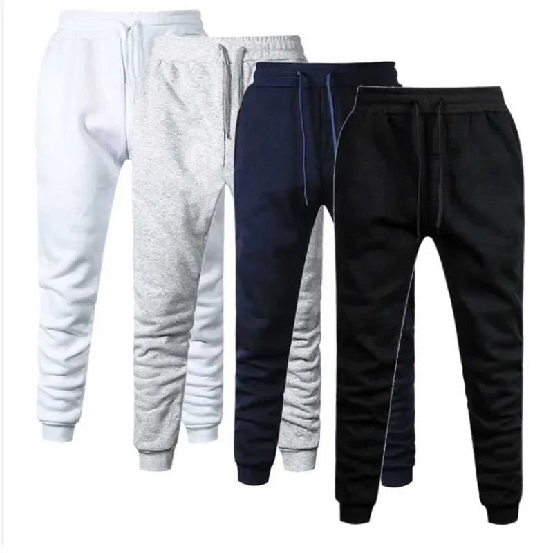 Autumn and winter Men Warm Casual Pants Fitness Sportswear Tracksuit Bottoms    Trousers Black Gyms Jogger Pants