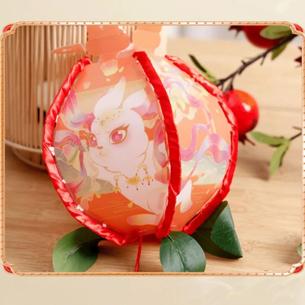 Rabbit Pomegranate Lantern Glowing Chinese Style Mid-Autumn Lanterns Handmade DIY Handheld Lanterns Mid Autumn Festival