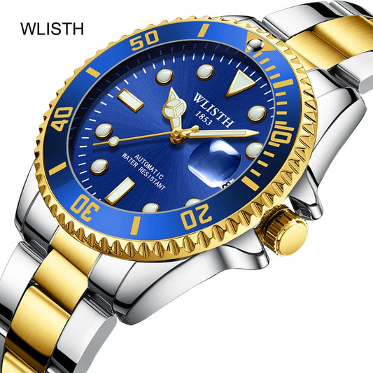 Automatic Mechanical Watch for Men Simple Business Stainless Steel Luminous Luxury Sports Mechanical Watch Man reloj hombre