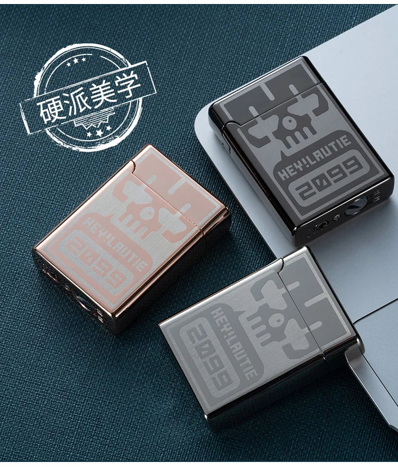 Portable Metal Induction Ignition Cigarette Lighter Men's Boutique Gift Butane Gas Lighter Windproof Lighter Unusual Lighters