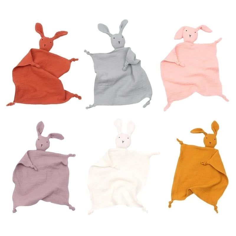 Baby Soothe Blanket Rabbit for Doll Appease Towel Gauze Bibs Teether Muslin Absorbent Bandana Infants Feeding Bib G 4XBC