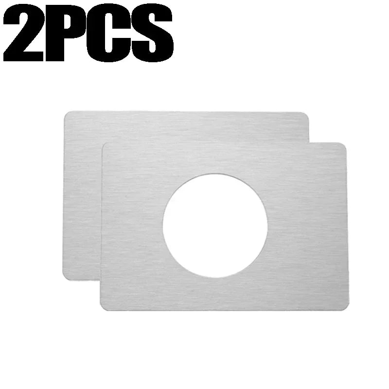 Door Lock Repair Board Cover Circular Stainless Steel Plates Garage Door Handle Plate Covers Patch Reinforcement Plates Brackets