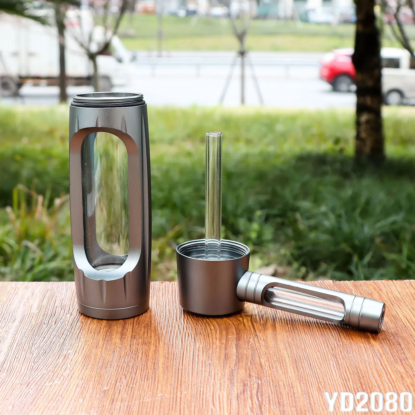 HOT Evil 155mm Dry Burning Grass Smoking Pipe Portable Aluminum Alloy&Glass Tobacco Pipes Hookah Shisha Pipa Smoking Accessories