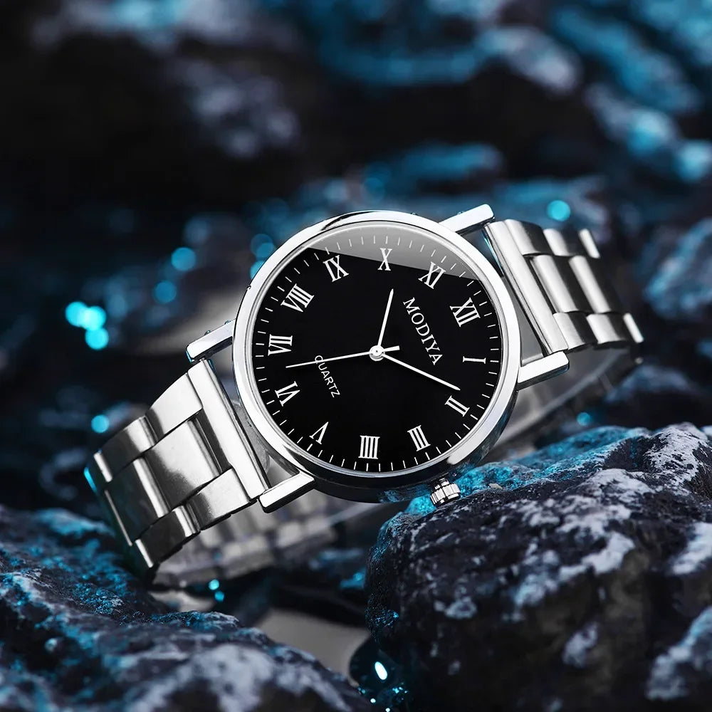 Men Watches Reloj Hombre Fashion Retro Casual Business Quartz Watch for Men Steel Band Roman Number Dial Wristwatches Montres