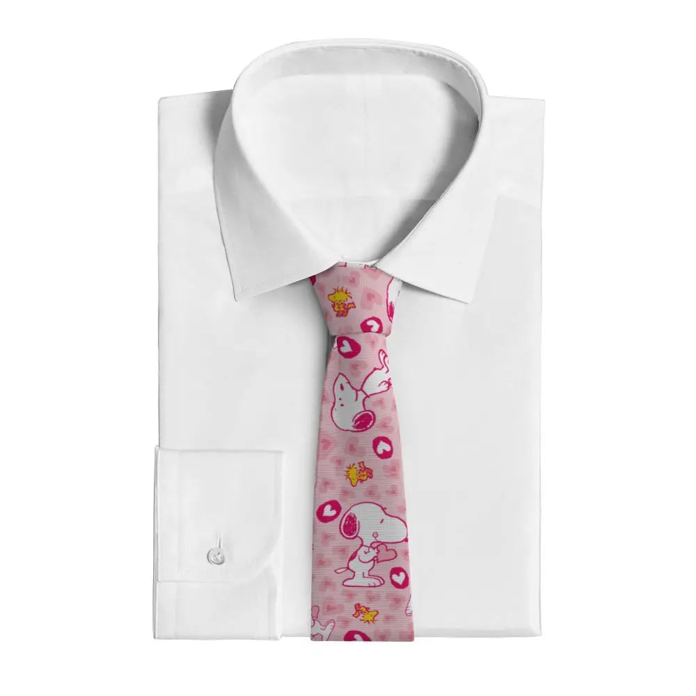 Snoopys & Woodstock Smile Giggle Laugh Neckties Silk 8 cm Neck Tie for Mens Shirt Accessories Cravat Wedding Accessories Office