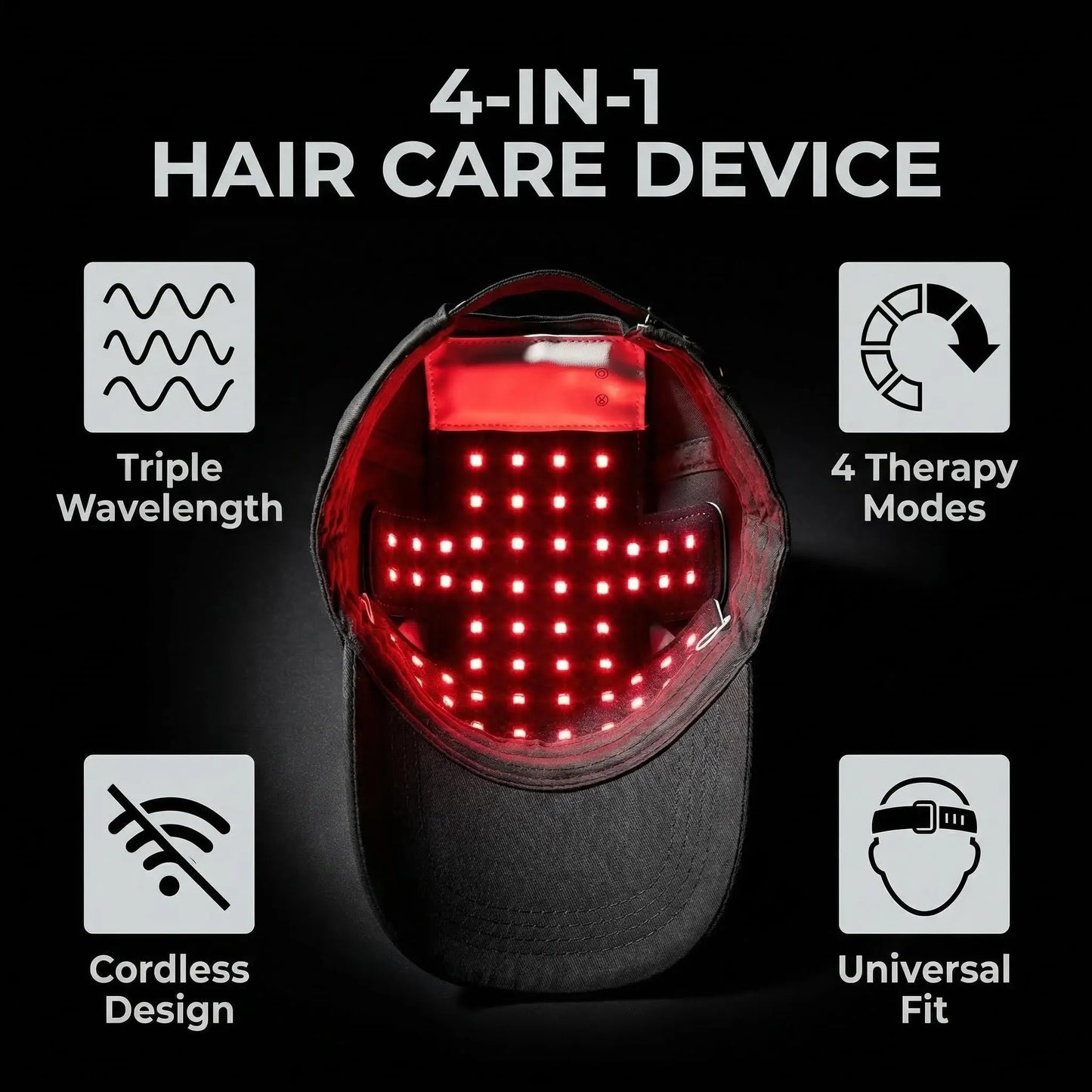 LED Red Light Therapy Cap Hair Growth Helmet Diode LaserHat Light Therapy Cap for Hair Regrowth and Hair Loss Treatment