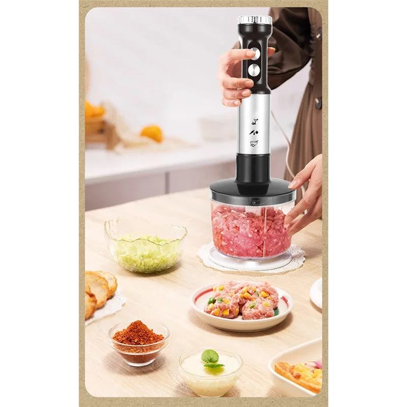 B89B-Immersion Hand Blender Electric Food Processor Multi-Speed 1000W EU Plug For Kitchen Mixing Smoothies Soup