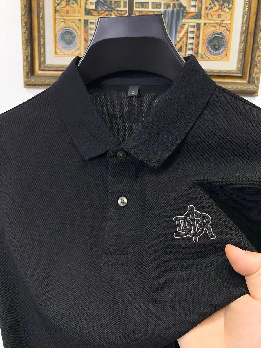 100% pure cotton men's short sleeved polo shirt summer fashion casual top comfortable and breathable high-quality lapel T-shirt