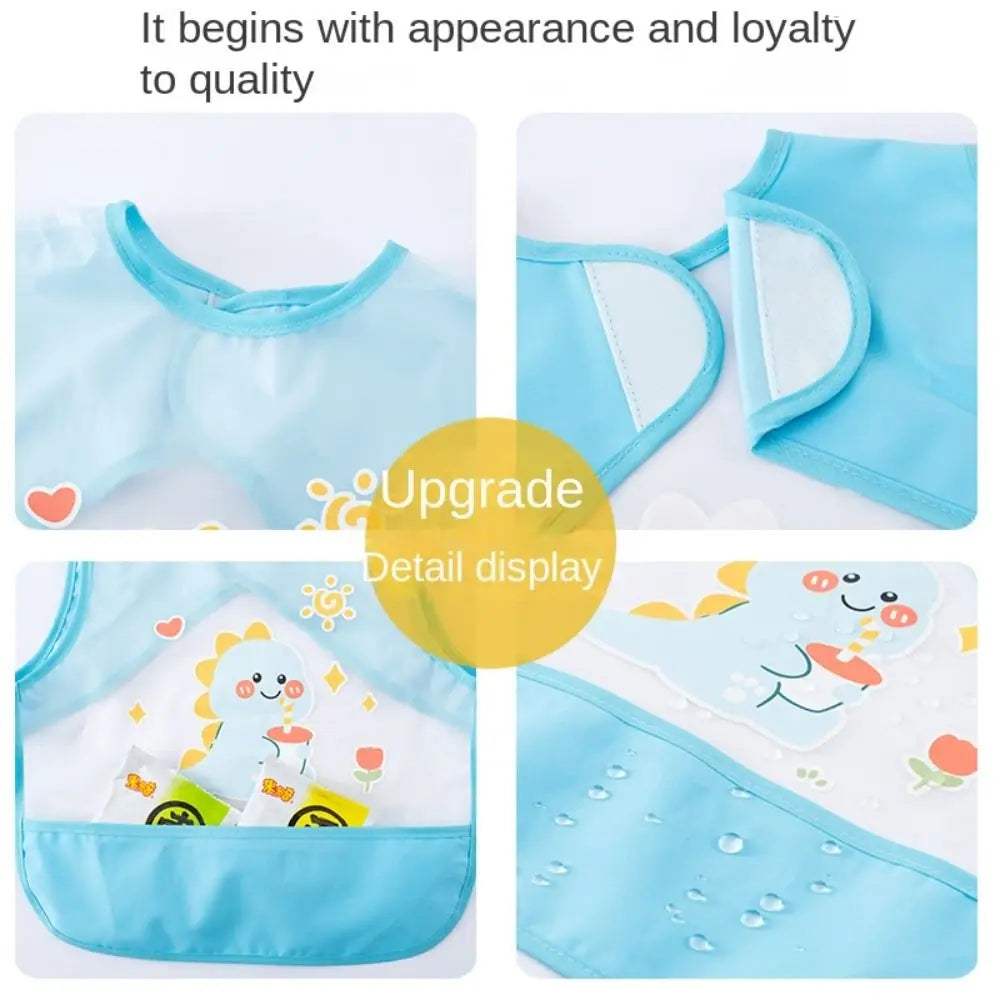 Cartoon Animal Pattern Baby Feeding Bib Waterproof Sleeveless Sleeveless Bibs Bear Rabbit Saliva Towel Burp Apron Boys Girls
