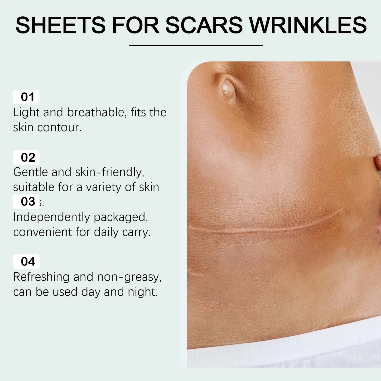 Silicone Skin Scar Care Patch Smooth Skin Gentle and Skin-Friendly Reduces Fine Lines and Wrinkles Nourishing Skin Care Patch
