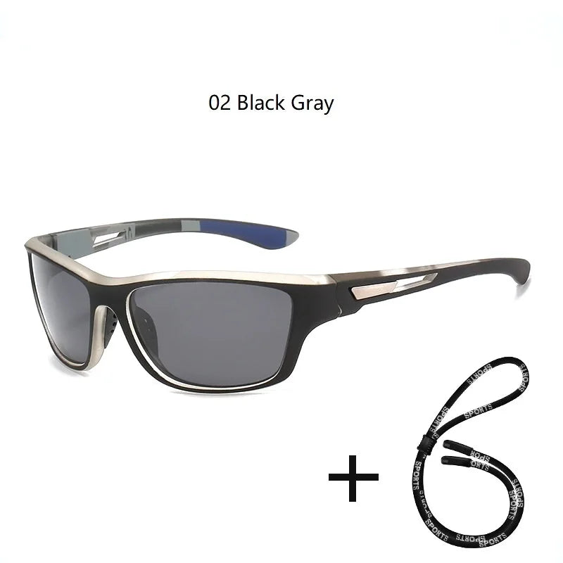 Men's Polarized Fishing Sunglasses With Glasses Chain For Men Women Driving Hiking Sun Glasses Fishing Eyewear