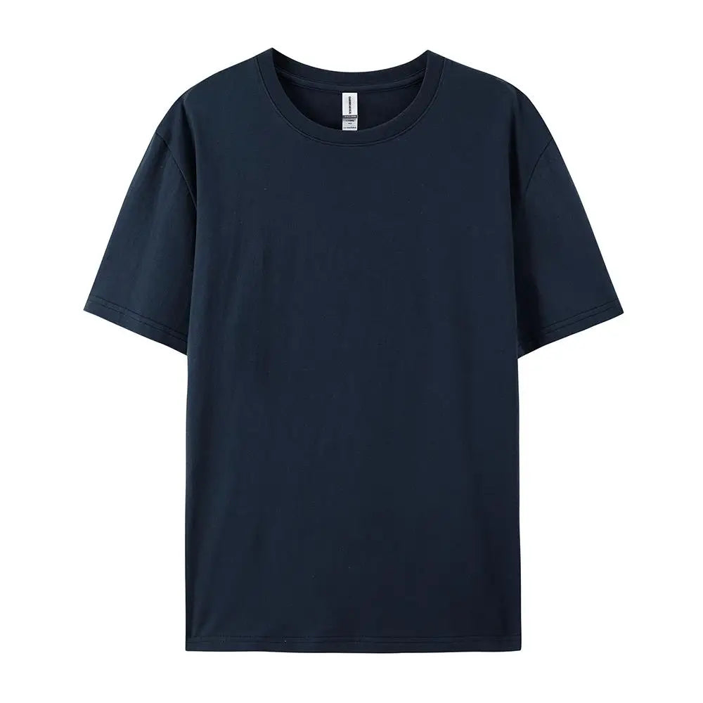Loose Cotton Solid Tshirts Men Woman Short Sleeve Fashion Brand Trend Couple Clothing Tees Customized Candy Color Summer Tops