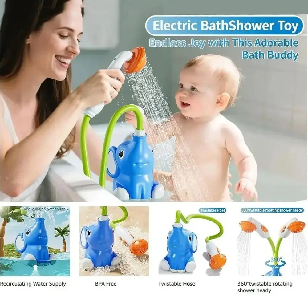 new Baby Bath Shower Head Toys for Kids Ages 2-4 Bath Toys for Infants with Elephant Water Pump for Kids 3-5 Kids Bath Toys
