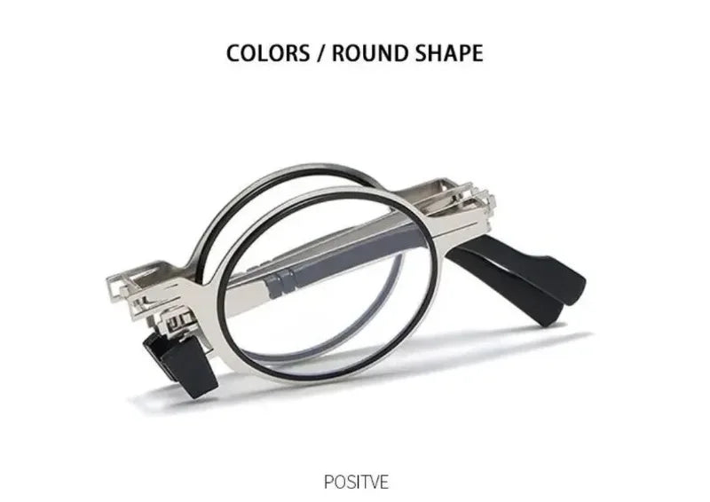 Portable Unisex Folding Reading Glasses Full Metal Frame Anti Blue Light Blocking for Men Women Presbyopia Eyeglasses with Case
