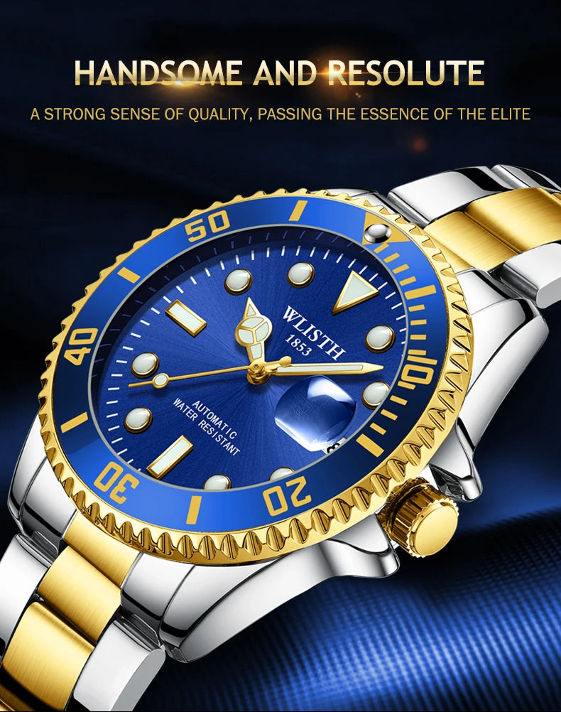 Automatic Mechanical Watch for Men Simple Business Stainless Steel Luminous Luxury Sports Mechanical Watch Man reloj hombre