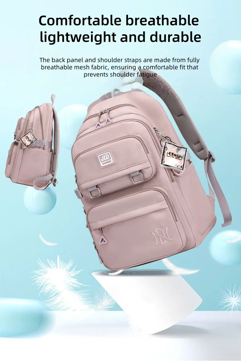 School Bag for Students Large Capacity Secondary School Pupils Backpack Lightweight Reduces Burden and Stress