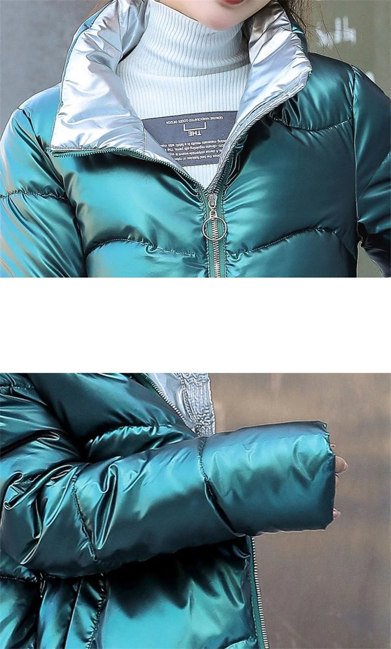 2026 New Winter Jacket Women Parkas Glossy Warm Thicken Coat Female Cotton Padded Parka Waterproof Outwear Loose Snow Jacket