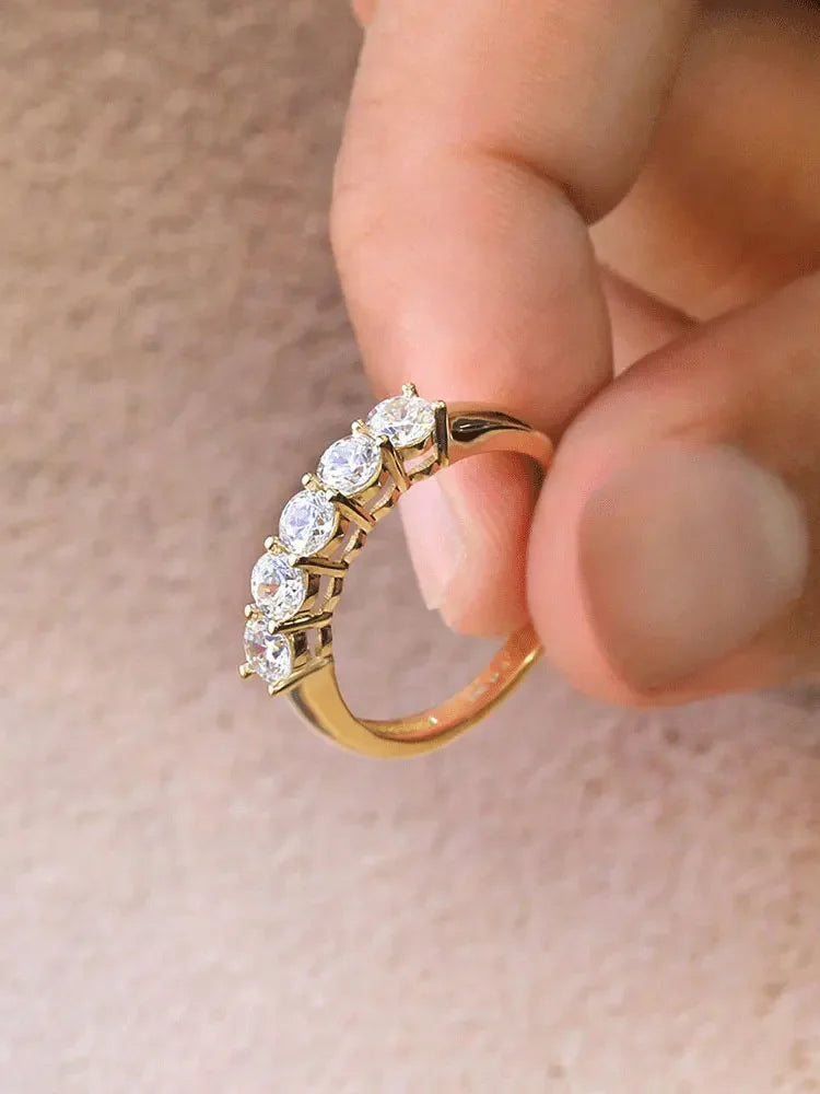 925 Sterling Silver Round Zircon Shiny Gorgeous Rings For Women Engagement Wedding High Quality Fine Jewelry