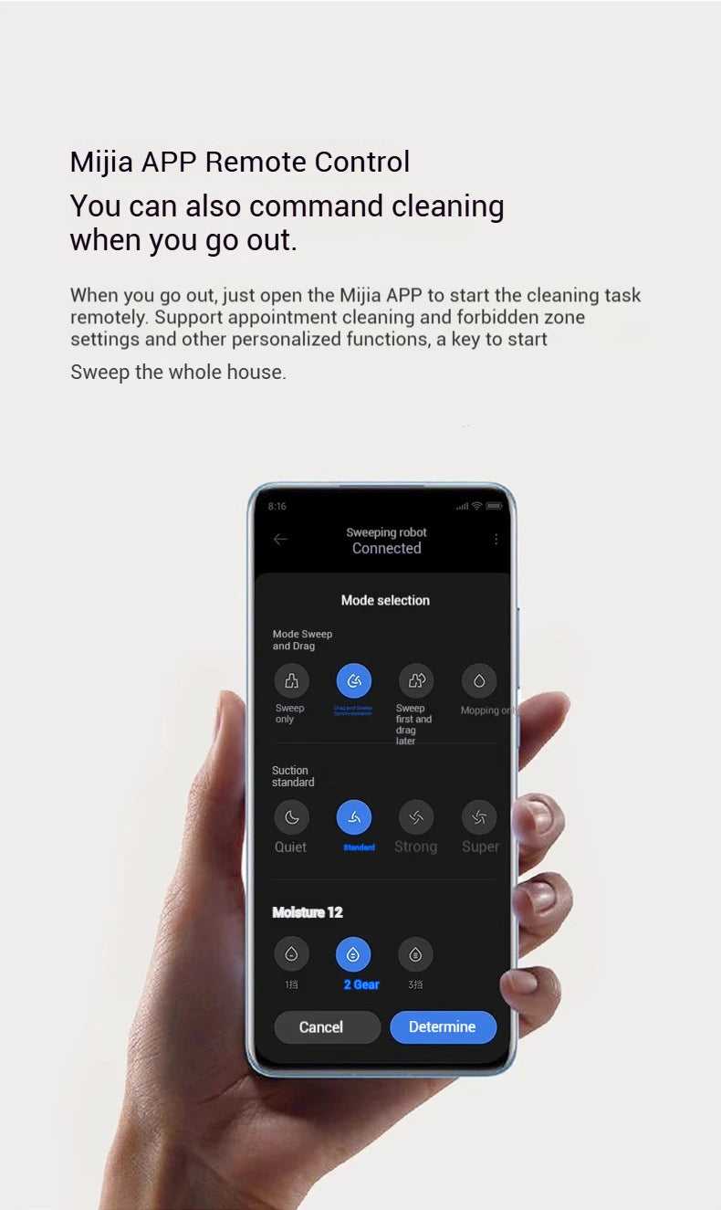 【Xiaomi】 Robot Vacuum H40, 10,000 Pa Powerful Aspiration, Ultra-Accurate Cleaning with Navigation LDS, 2-in-1: Vacuum and Wash