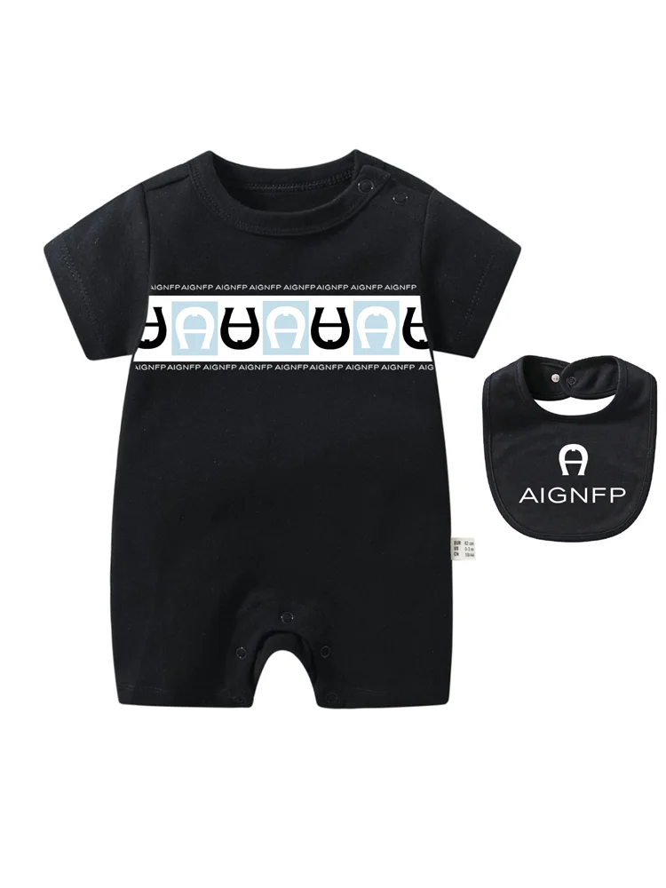 Trend Baby Clothes %100 Cotton Newborns Jumpsuit 2025 Hot Sale New Toddler Boy Rompers Soft Bib scarf Burp cloth Infant 2Pcs Set