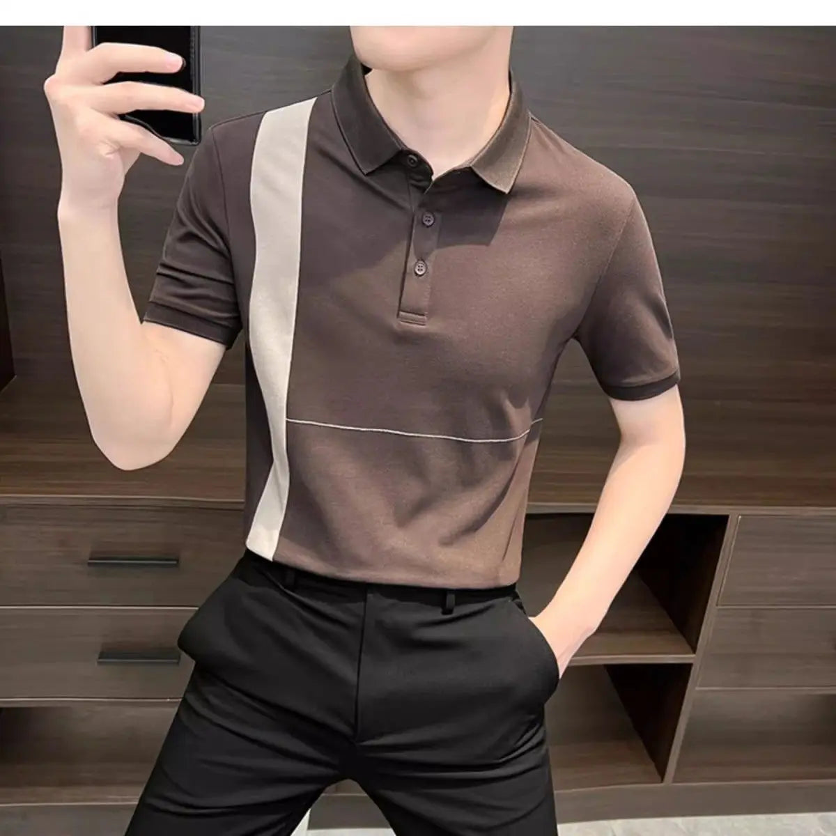 Summer Men's Clothing 2025 New Summer Top Cool and Stylish Ice Silk Trendy Brand Polo Shirt