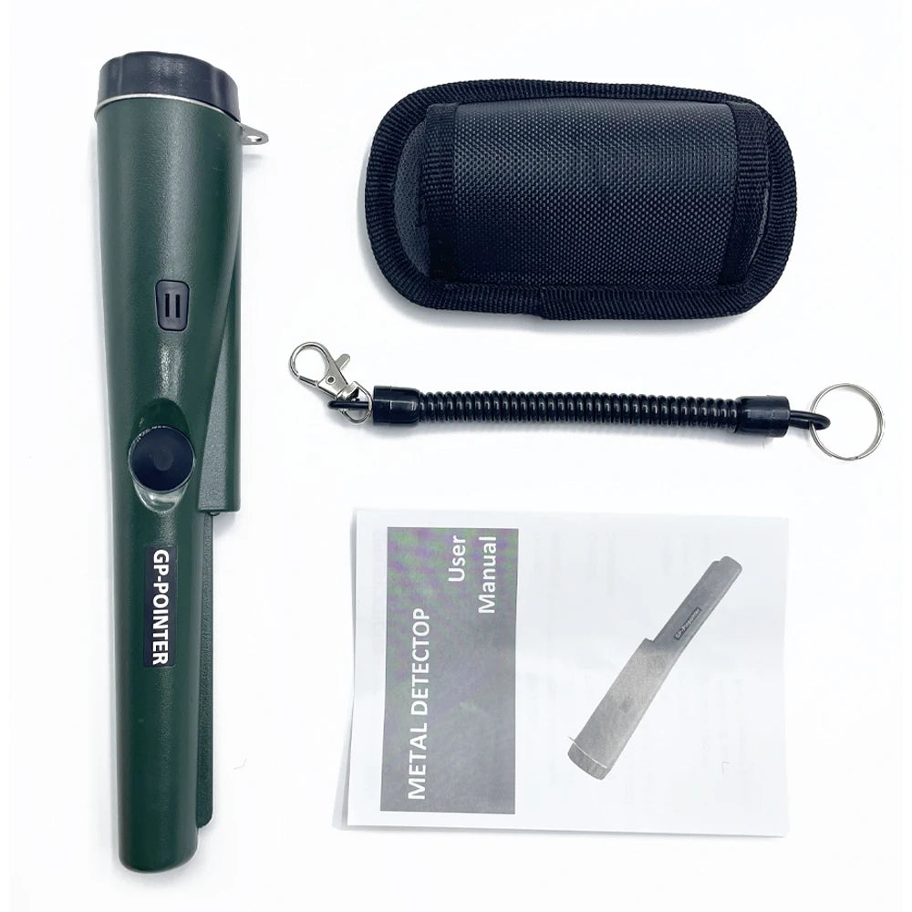 Metal Detector Outdoor Adventure Handheld Metal Detector Pinpointer Finder Waterproof 360° Side Scan Metal Detector Rod