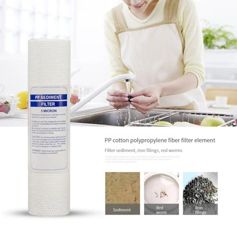 10 PCS Universal Water Filter PP Cotton Filter Cartridge Sediment Water Filters Polypropylene Material for Kitchen A0NC