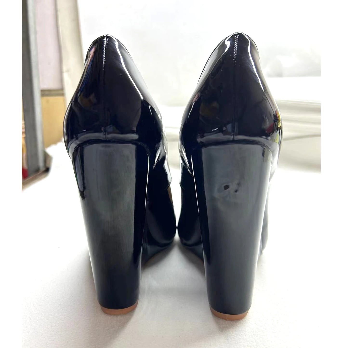 Womens Wedge Sandals Round Toe High Heels Pumps Shoes Ladies Woman Wedges Comfortable Casual Footwear Black Patent Customized