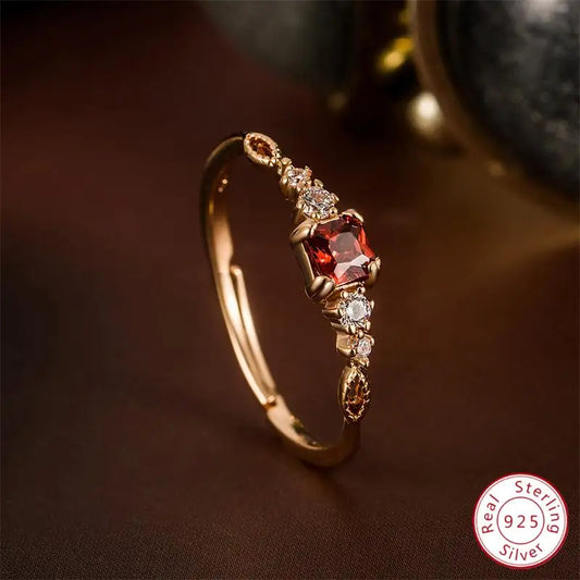 S925 sterling silver 18k Gold Plating cute elegant Inlaid zircon ladies ring light luxury daily wear party banquet Fine Jewelry