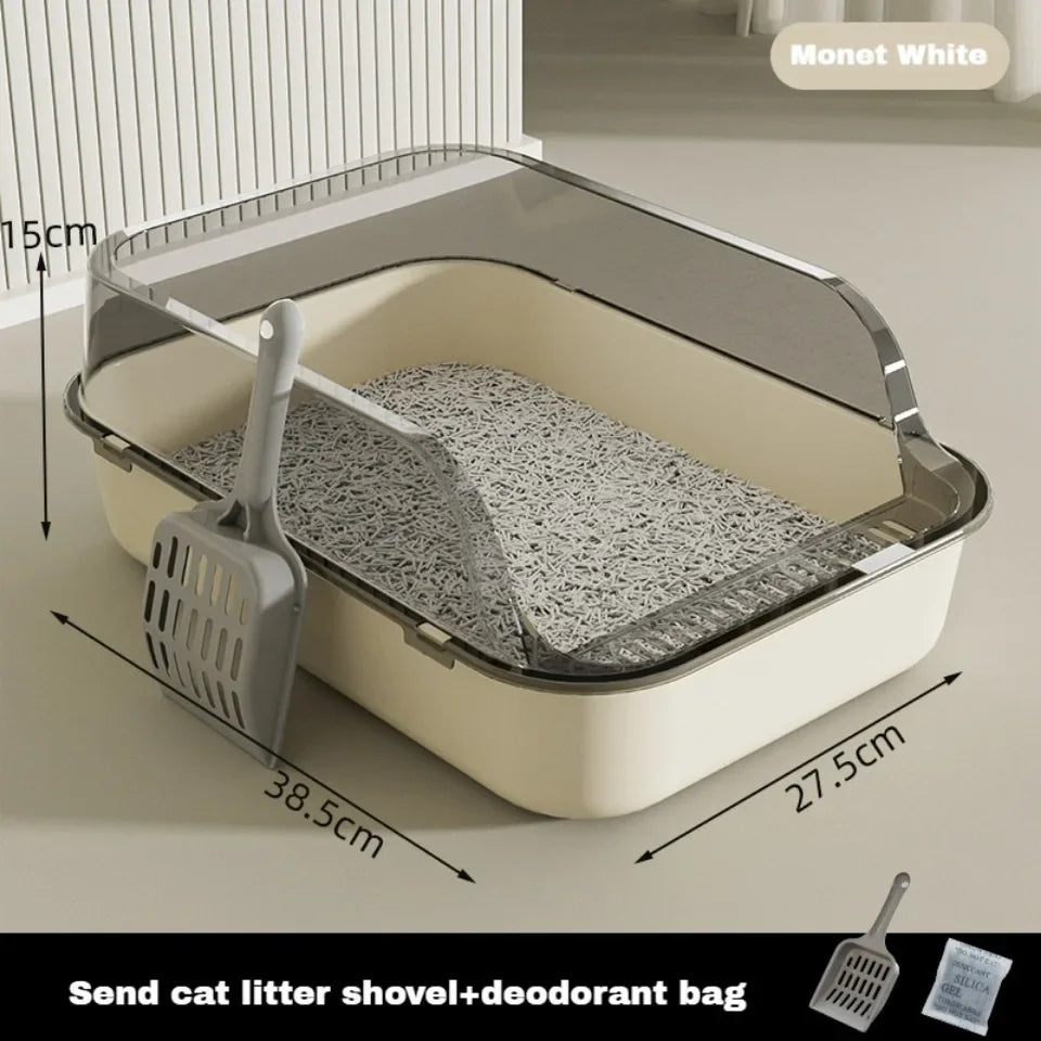 Cat Litter Box Kitty Sandbox cat bathroom Semi Closed Cleaning Basin Supplies Pet Toilet Kitten Tray Bedpan Accessories Supplies