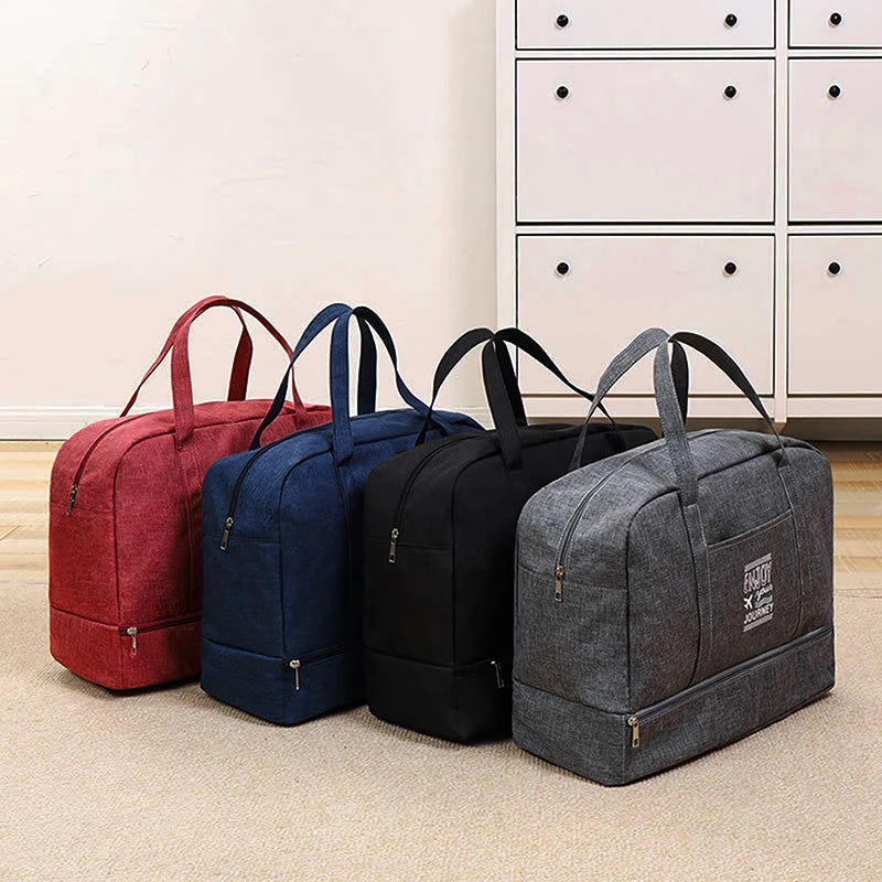 Women's Large Capacity Travel Bag Fitness Yoga Handbag Wet and Dry Wide Shoulder Strap Outdoor Tote Bag