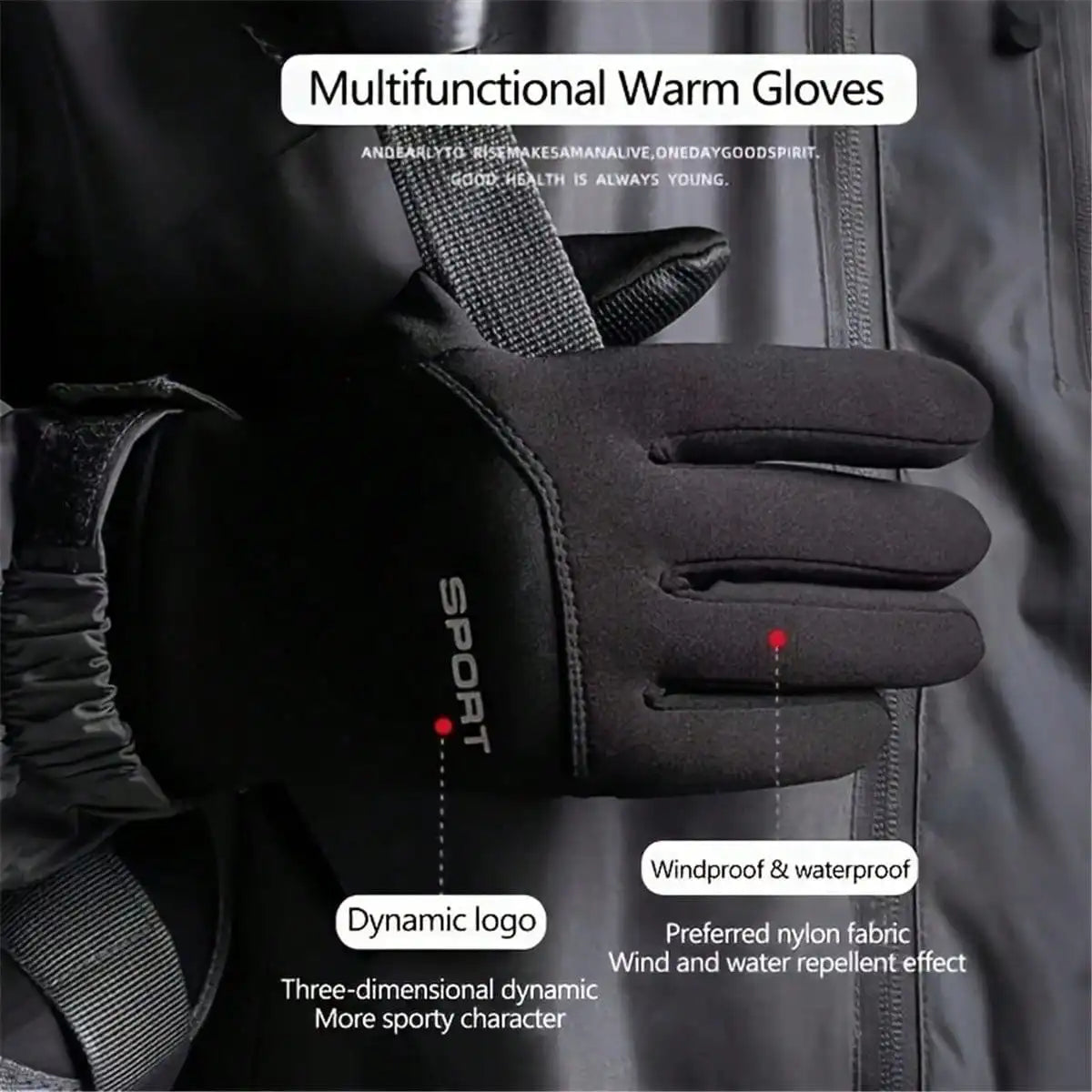 Outdoor hiking and camping gloves for hand warmers, suitable for sports, cycling, skiing, and touch screen waterproof gloves