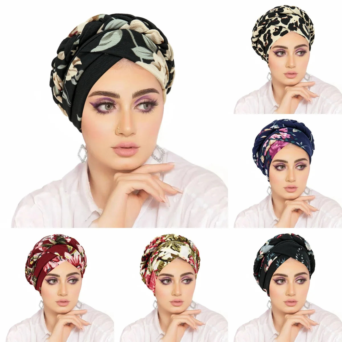 New Head Scarf for Muslim Women Trendy Print Turban Bonnet Hijab Caps Inner Hijabs Femme Musulman Arab Wrap Turbantes