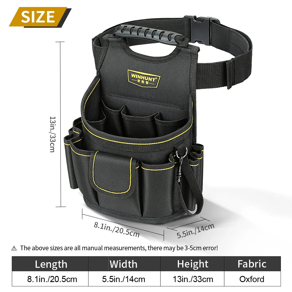 Electrician Tool Pouch, Designed for Professional Electricians and Maintenance Repair Technicians,Black
