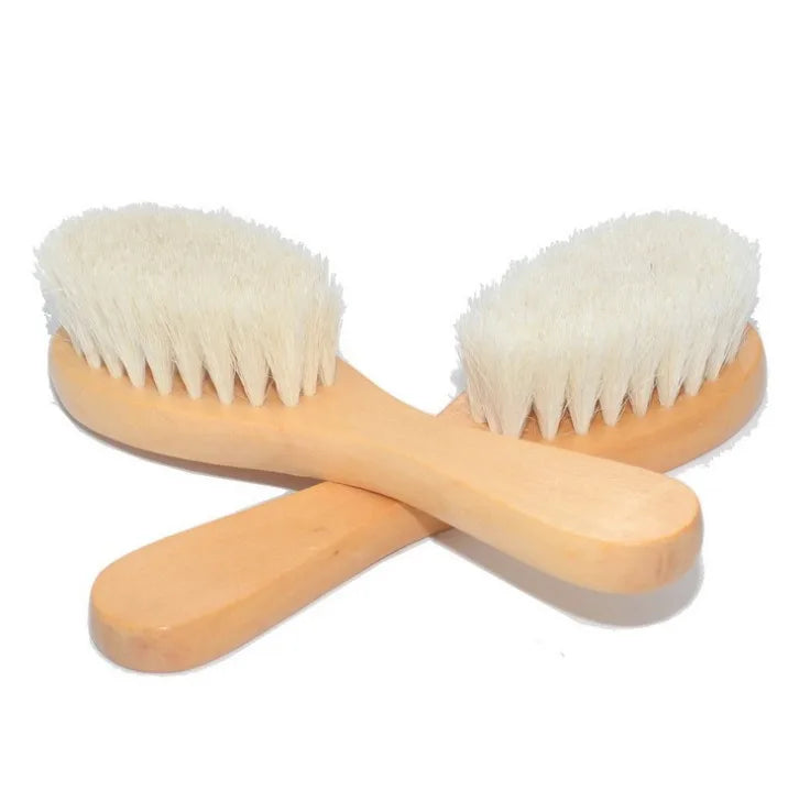 Baby Care Pure Natural Wool Baby Wooden Brush Comb Brush Baby Hairbrush Newborn Hair Brush Infant Comb Head Massager Hair Tools