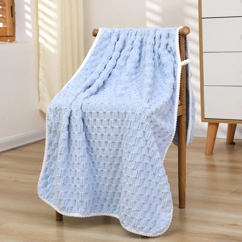 70x140cm Bath Towels Coral Fleece Ultra Absorbent Waffle Weave Soft Absorption Quick Dry Polyester Spa Gym Towels Unscented