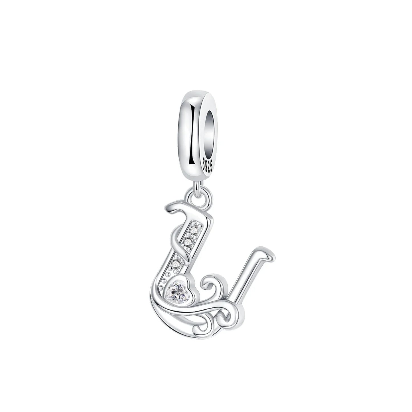 925 Sterling Silver Full series of A-Z letters pendant Charms For Original  Bracelet Charm Necklace Diy Female Jewelry