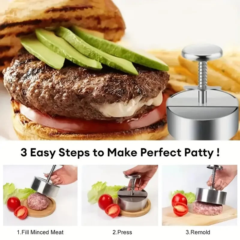1PC Non-Stick Hamburger Patty Press,Cheeseburger Patty Maker Mold For Meat Beef Cheese Veggie,Burger Maker For Grill Griddle BBQ
