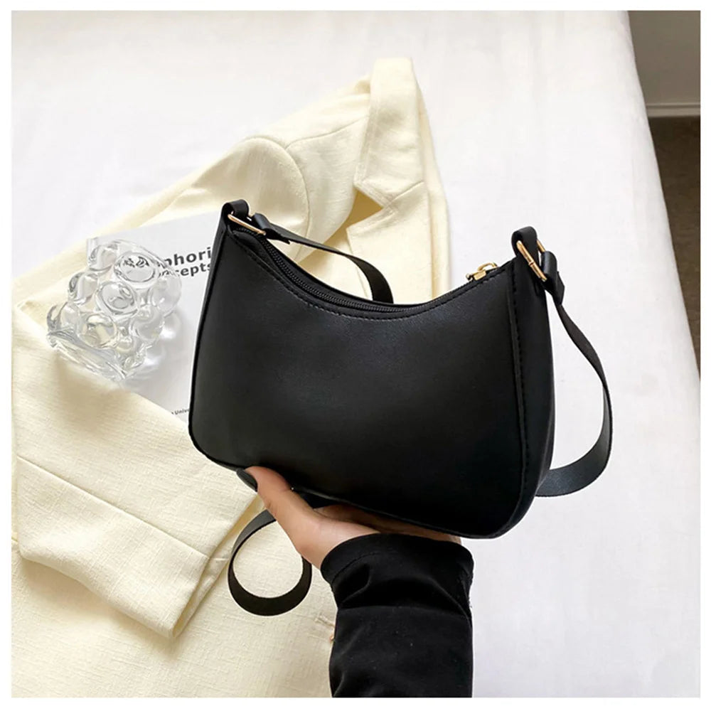 WOMEN'S Bag Underarm Bag  Handbags Retro Solid Color PU Leather Shoulder Underarm Bags Casual Women Hobos Handbags