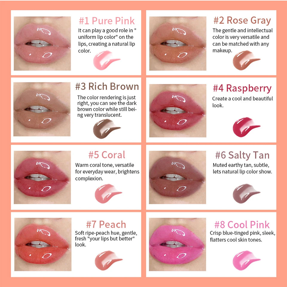 Moisturizing Phone Case Lip Gloss 8 Colour Lipstick Holder Silicone Case for Phone Case Lip Gloss Jelly Transparent Cosmetics