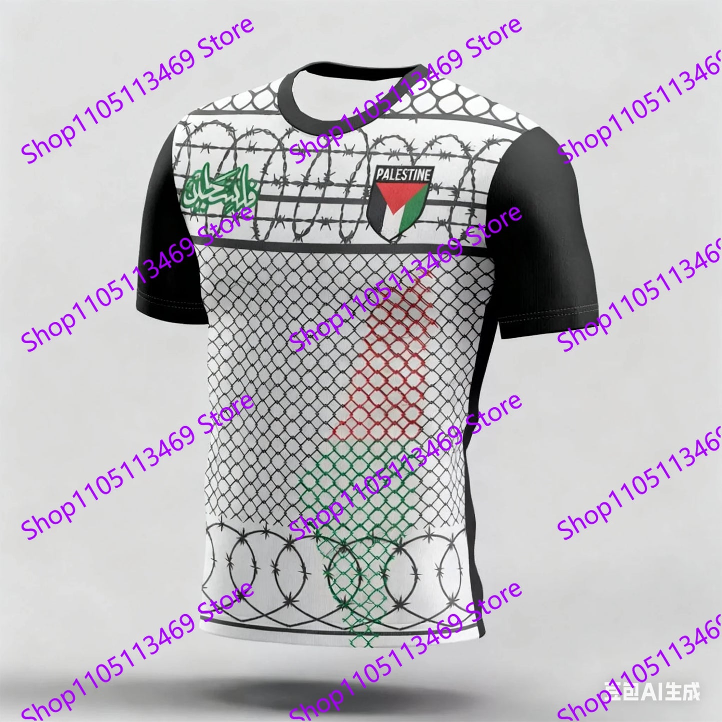 Palestine Football Jersey T Shirts Summer Sports Short Sleeve Flag 3d Print Tee Summer Men'S Kid'S Outdoor Fitness Training Top