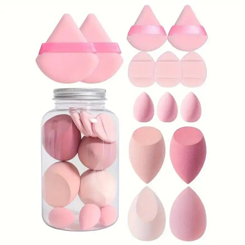 14pcs Makeup Sponge Set Canned High Quality Non-Latex Soft For Liquid Bb Cream Powder Application Dry Wet Dual-Use Powder Puff