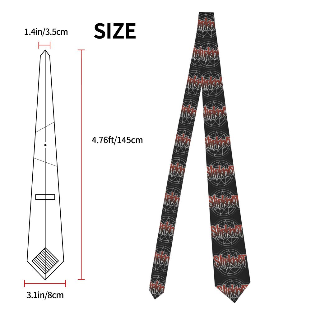 Slipknots Neckties Men's Customized Silk Heavy Metal Rock Music Gift Neck Tie for Office