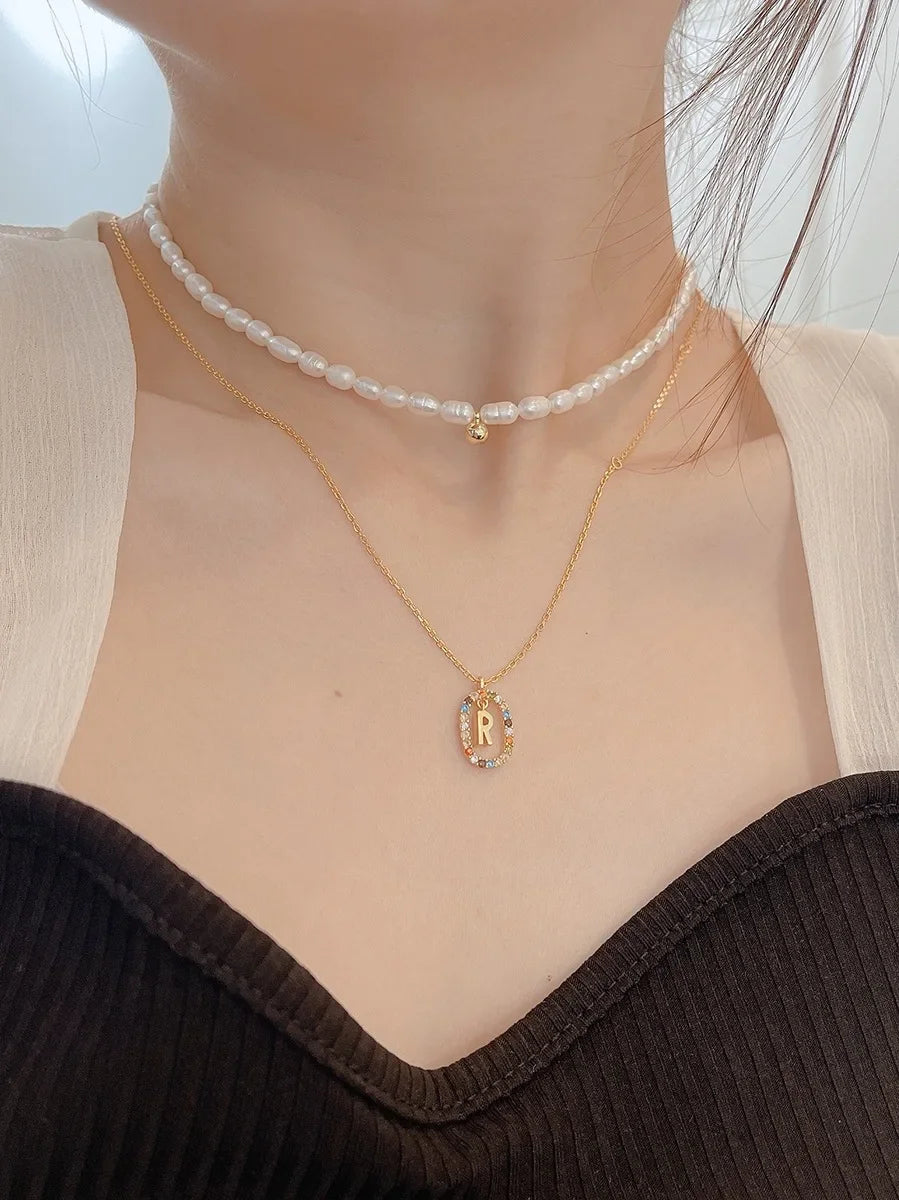 925 Sterling Silver Gold Letters A - Z Initial M S C K Alphabet Pendente Long Chain Necklace Say My Name Fine Jewelry