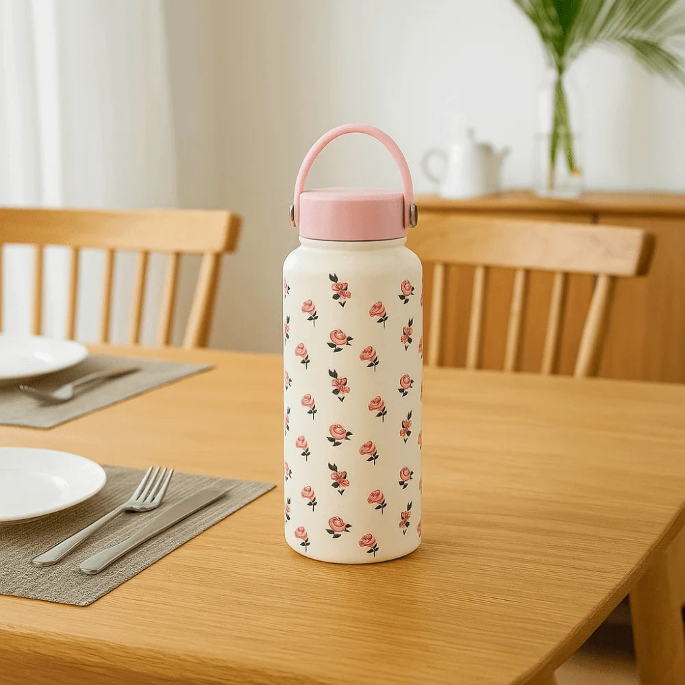 Gift INS Insulated Water Bottle Portable 1L Outdoor Insulated Mug Stainless Steel Leak-proof Thermal Water Bottle Office