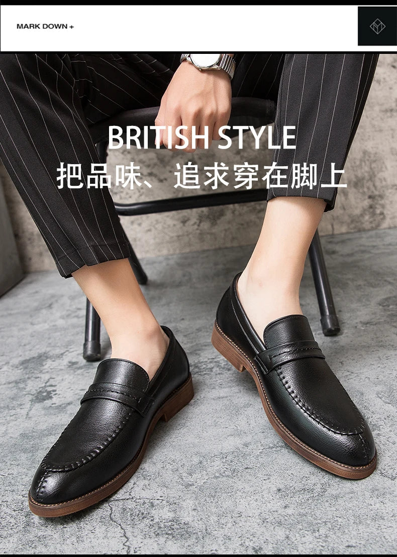 High Quality Formal Shoes For Men Loafers Men Business British Wedding Social Leather Shoes Men’s Dress Shoes Leather Shoes Male