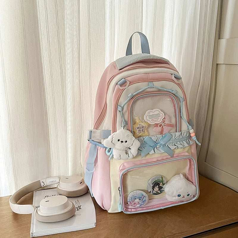 Large Capacity Children's School Bag Set for Girls Primary And Middle School Double Shoulder Backpack Sweet College Style