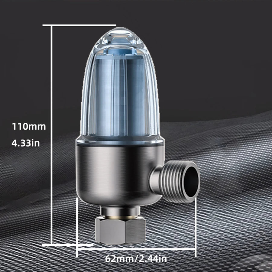 Shower Water Filter Stainless Steel High Pressure PreFilter Water Heater Purifier for Showers Sinks Spin Down Sediment Filter