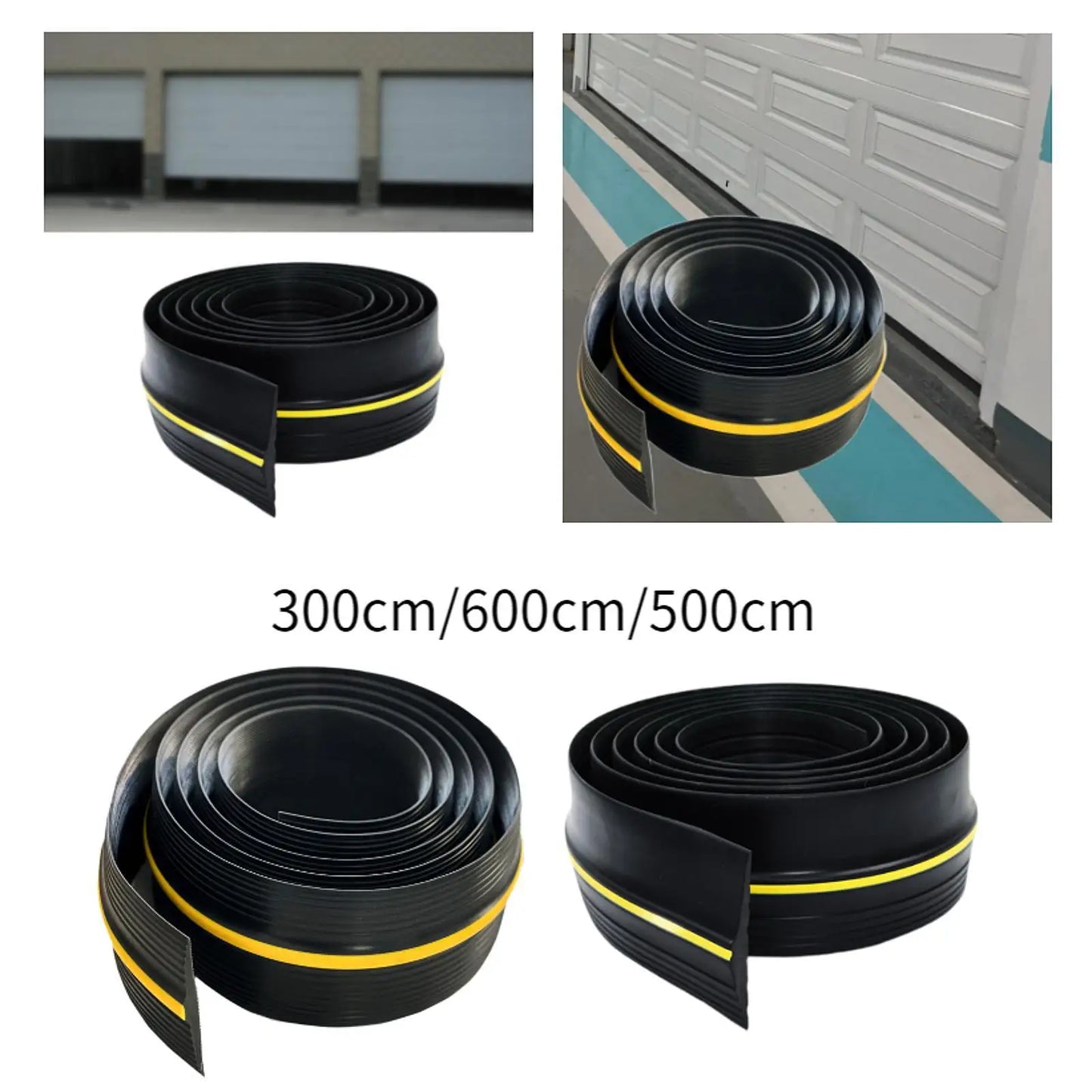 Garage Door Bottom Threshold Seal Strip Waterproof Weatherstrip Windproof Easy Cut Weatherproof Lightweight Weather Stripping
